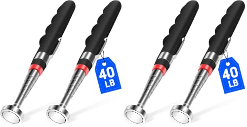 2PCS Telescoping Magnetic Pickup Tool with 40lb Pull Force, 30in Telescopic Strong Magnet Sticks, Non-Slip Long Extendable Magnet Pickup Tools, Magnetic Nail Picker Upper (Pack of 2)