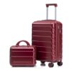 2 Piece Luggage Set 20 Inch Carry on Suitcase with 14in Cosmetic Case