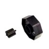2 Pieces Tape Dispenser Replacement Core Set, 1"" and 3"" Black Plastic Inner Wheel Tape Roll Insert Reliable Easy to Replace Spare Parts for Shop, Office, Home Desktop