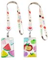 2 Pieces Vertical Card Protector with Retractable Lanyard (Multicolored A)