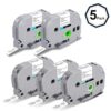 2Pk TZe231+3Pk TZe131 Laminated Label Tape Compatible with Brother P Touch