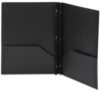 2 Pocket Plastic Folder with Prongs, Letter Size (Black)