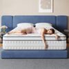 2 Queen Size Mattress, 12 Inch Hybrid Queen Mattress in a Box, Memory Foam and Zoned Support Spring for Pressure Relief & Motion Isolation, Fiberglass Free, Medium Firm, CertiPUR-US Certified