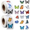 2 Rolls 1000PCS Butterfly Stickers, Colorful Self Adhesive Butterfly Sticker Roll for Scrapbook Cards Gifts, Small Butterflies Stickers for Crafts Spring Decor