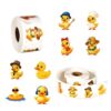 2 Rolls/1000pcs Yellow Duck Stickers, 1.5in Cute Rubber Duck Stickers Self-Adhesive Duck Vinyl Decal Duck Applique for Laptop Skateboard Luggage Decorations (Style 3)