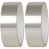 2 Rolls Transparent PET Adhesive Tape, Clear Adhesive for High Temperature Use, Single-Sided Non-Marking Tape for Masking Powder Coating Sublimation, 1.38 in x 108 ft Each, for Industrial Work