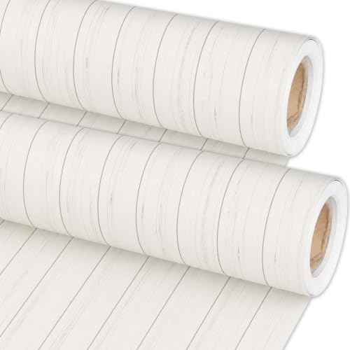 2 Rolls White Wood Bulletin Board Roll Fade Resistant Wrinkle Resistant Wood Grain Bulletin Board Background White Grain Wooden Poster for Back to School Poster Classroom Decor Wrap Craft 15.8inx20ft