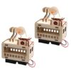 2 Sets Fun Interactive Ropeway Toy Assembly Wooden Cable Car Building Set for Explore Mechanics and Engineering Educational Toy