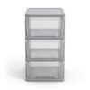 3-Drawer Organization Tower Medium Storage Cart, Silver Plastic
