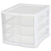 3-Drawer Storage Cabinet, Clear Plastic Organizer for Office Desk
