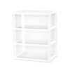 3-Drawer Wide Plastic Clear Storage Tower, 2 Pack