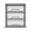 3-Drawer Wide Storage Cart Organization Tower, Silver Plastic