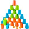 3-in-1 Cup Stacking Set; Toddler to Young Kids Quick Stacking Cups Game; Montessori Stackable Cups to Develop Hand-Eye Coordination, Motor Skills and Creative Play; Stack Cups and Ball Game; Ages 3+