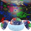 3-in-1 Dinosaur Galaxy Projection Lamp, 360° Rotatable 4 Color Changing Star Night Light for Bedroom Decor