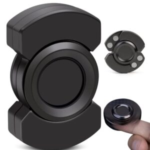 3-in-1 Fidget Spinner, Slider, Clicker| EDC Metal Fidget Toys Adults | Stainless Steel Bearing Stable Spin | Help Relieves Anxiety & Tension | Enhances Focus & Clarity | Compact & Portable, Black