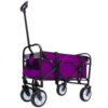 3-in-1 Folding Wagon, Collapsible Utility Cart with 360° Wheels & 220 lbs Capacity, Lightweight Foldable Shopping Cart for Camping Grocery Pet, Black