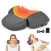 3-in-1 Neck Massager Pillow with Heat, Massage and Traction Stretching, Cervical Neck Shoulder Massager for Pain Relief, Deep Tissue, Ergonomic Design Pillow for Women/Men Home Office Use(Gray)