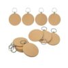 3-inch Large Circular Wooden Carving with Keychain Blank Wooden Keychain, 20 for Craft Carving Keychain Labels