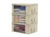 3-Pack Fabric Storage Bins 19x14x8 in with Clear Window & Carry Handles, Beige