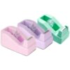 3-Pack Mini Tape Dispenser Set, Color Portable Tape Cutter for Office Desk, Packing, Labeling & Craft Supplies