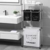 3-Tier Laundry Hamper Removable Fabric Bins Sorter Hooks Black