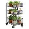 3-Tier Narrow Rolling Cart - Multi-Functional Metal Storage Rack for Home