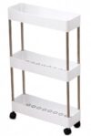 3-Tier Slim Rolling Utility Cart for Bathroom, Kitchen & Office, White