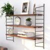 3-Tier Wall Mounted Shelves Floating Shelves with Adjustable Boards, Wood Floating Shelf for Books and Room Decor, Hanging Storage Rack for Living Room Bedroom, Easy Installation