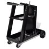 3-Tier Welding Cart with Gas Cylinder Chains, Heavy Duty Steel Rolling Trolley for MIG Inverter Workshop Tools, Storage Organizer for Garage