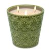 3-Wick Citronella Candle Outdoor Indoor, 20oz Lemongrass Soy Wax Candle in Green Ceramic Jar for Home Garden Patio Yard Balcony and Summer Gift