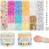 3000PCS Clay Beads Bracelet Making Kit for Jewelry Making DIY, Beads Set with Letter Beads, Pearl Beads and Gold Spacer Beads for Bracelets, Handmade Arts & Crafts for Teens and Adults