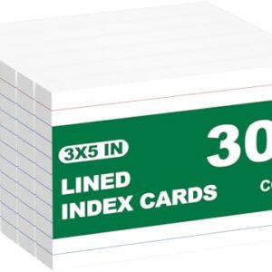 300 Count White Index Cards 3x5 Notecards Bulk 3x5 Flash Cards for Studying
