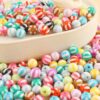 300pcs 10mm Color Stripe Resin Beads Beads Beads DIY Handmade Beads Charms Making Accessories