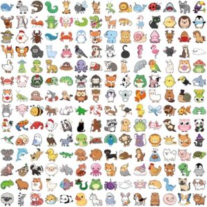 300Pcs Cute Animal Stickers, Cute Water Bottle Stickers Waterproof, Vinyl Laptop Sticker Pack, Classroom Prizes for Elementary Student Animal Party