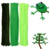 300 PCS Pipe Cleaners, 3 Assorted Colors Chenille Stems, Craft Pipe Cleaners, Pipe Cleaner Craft Supplies for DIY Arts Crafts Project(Green Series)
