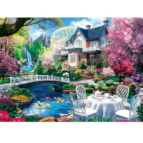 300 Piece Puzzles for Adults,Beautiful Nature Landscape Puzzle for Adults Kids Seniors,Recycled Cardboard Unique House Puzzle 300 Piece,Challenging Family Game Great Gift for Family Friends,20.5x15 in