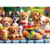 300 Piece Puzzles for Adults, Cute Puppy Picnic Jigsaw Puzzles 300 Pieces