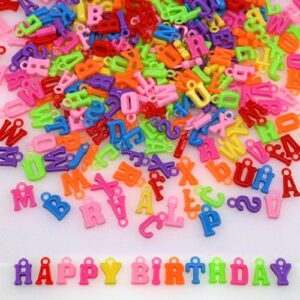 300+ Pieces Big Large Alphabet Letter Beads A-Z Mixed Plastic Shape Loose Charms Bead for Jewelry Making Bracelets Necklaces Key Chains (Classic Solid)