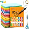 300 Sheets 8.5x11 Colored Cardstock, 20 Assorted Colors 180GSM/65LB Scrapbook Construction Paper Craft Card Stock Printer Paper for Crafts, Card Making & School Supplies