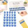 30/50Pcs Numbered Pencil Toppers, Reusable Classroom Pencil Labels, Number Pencil Toppers for Classroom Organization and Supply Tracking Station，Blue：30