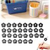 30/50 PCS Numbered Pencil Toppers,Reusable Student Pencil Label Tags,Classroom Tracking Markers Stationery Supplies (Black, Number1-30)