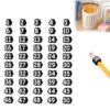 30/50 PCS Numbered Pencil Toppers,Reusable Student Pencil Label Tags,Classroom Tracking Markers Stationery Supplies (Black, Number1-50)