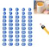 30/50 PCS Numbered Pencil Toppers,Reusable Student Pencil Label Tags,Classroom Tracking Markers Stationery Supplies (Blue, Number1-50)