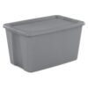 30 Gallon Extra-Large Plastic Storage Bin with Snap-On Lid, Gray