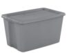30 Gallon Extra Large Plastic Storage Bin, Durable Stackable Storage Container with Snap-On Lid, Gray for Garage Basement Home Organization