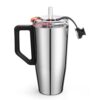 30 oz Tumbler with Handle, Insulated Cup with Patented Pop-Up Straw Lid