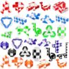 30 Pack 24 Blocks Fidget Snake Cube Mini Twist Magic Snake Puzzle Speed Cubes for Stocking Party Gifts Bag Fillers Party Favors (Colorful)