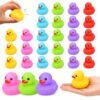 30 Pack Rubber Ducks Bulk, 6 Color Squeaky Mini Duck Toys, Floating Bath Ducks for Party Favors, Classroom Prizes, Pool Play, Cruise Ship Hiding Games