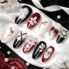 30 Pcs 3D Bow Press on Nails Ballet Style Short Almond False Nails