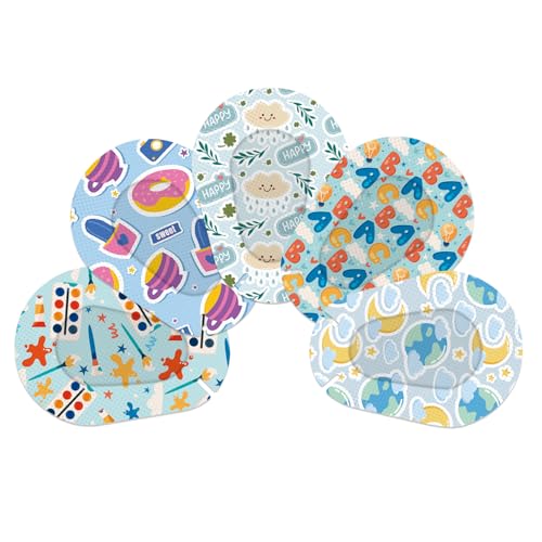 30pcs Adhesive Eye Patches 5 Styles Eye Patches for Kids Teens Eye Pad Disposable Adhesive Bandages for Toddlers Girls Boys (Style-C)